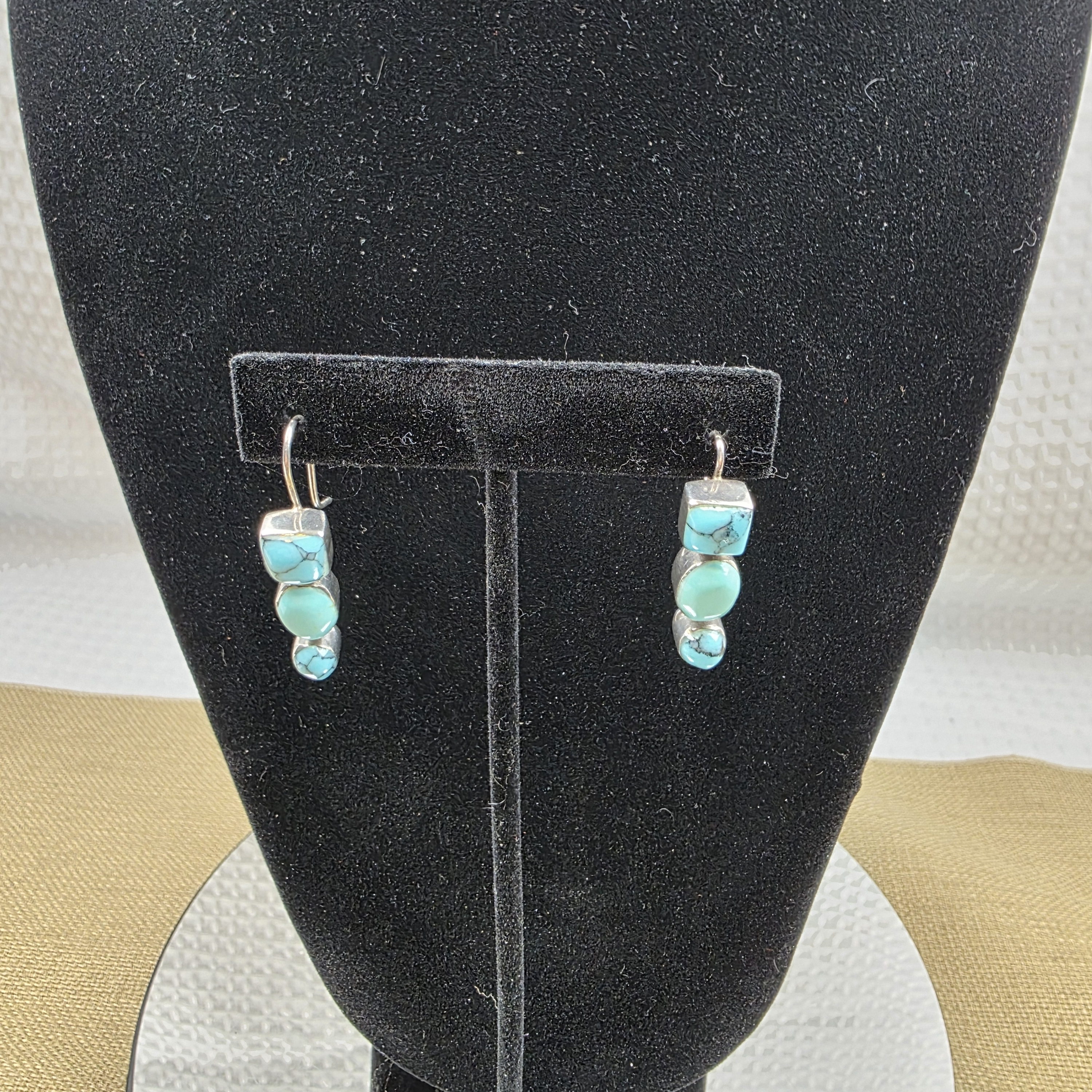 Hob 925 Mexico Sterling Turquoise Stacked Earrings 45$